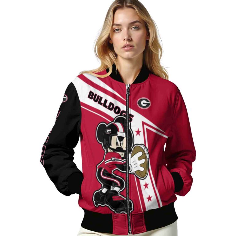 custom georgia bulldogs mickey football red white jacket latest model