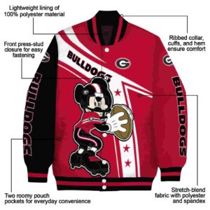 custom georgia bulldogs mickey football red white jacket new arrival