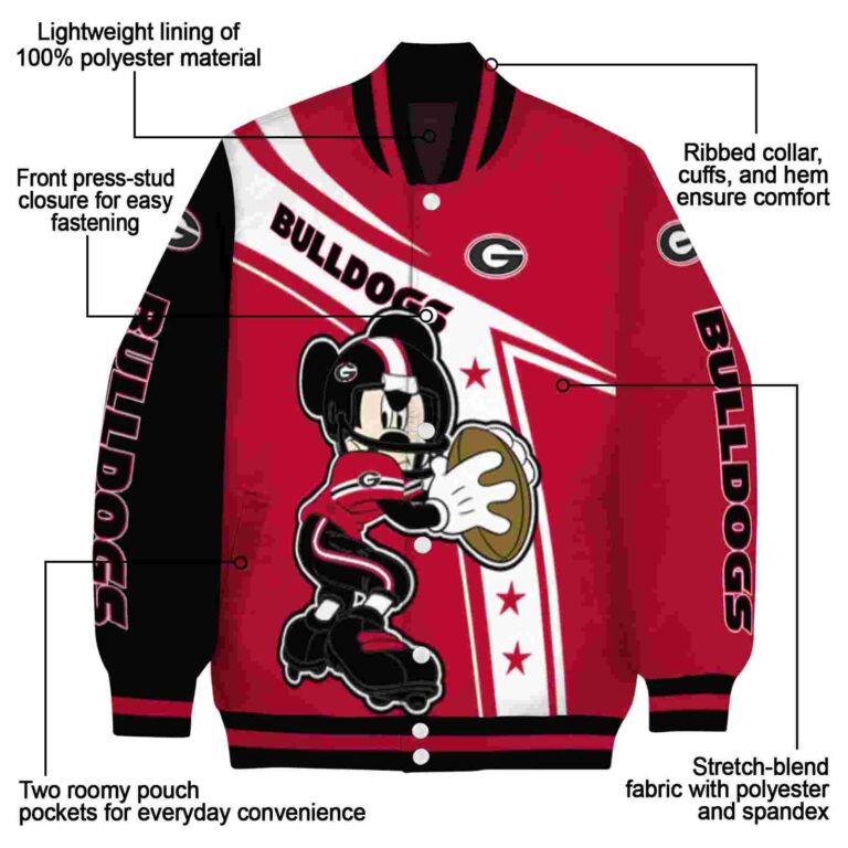custom georgia bulldogs mickey football red white jacket new arrival