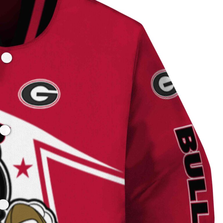 custom georgia bulldogs mickey football red white jacket premium grade