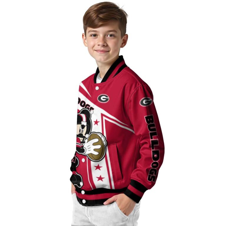 custom georgia bulldogs mickey football red white jacket trendy