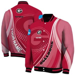 custom georgia bulldogs wave patterns red jacket fashion forward