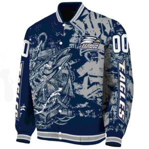 custom georgia southern eagles fishing art blue jacket best selling
