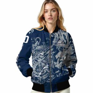 custom georgia southern eagles fishing art blue jacket latest model