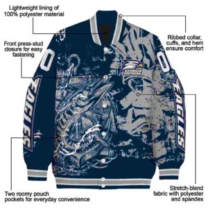 custom georgia southern eagles fishing art blue jacket new arrival