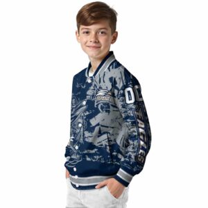 custom georgia southern eagles fishing art blue jacket trendy