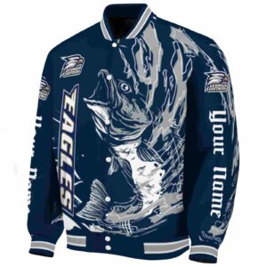 custom georgia southern eagles fishing passion blue white jacket best selling