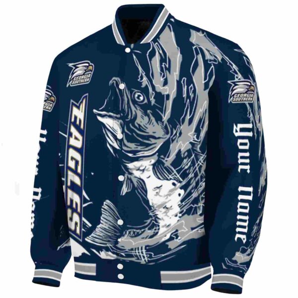 custom georgia southern eagles fishing passion blue white jacket best selling