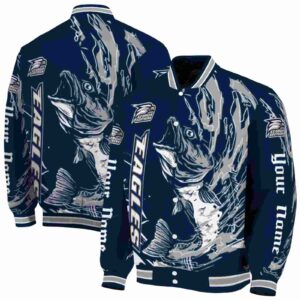 custom georgia southern eagles fishing passion blue white jacket fashion forward