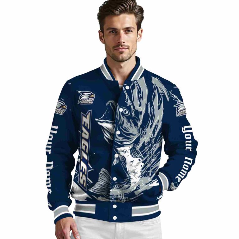 custom georgia southern eagles fishing passion blue white jacket high quality