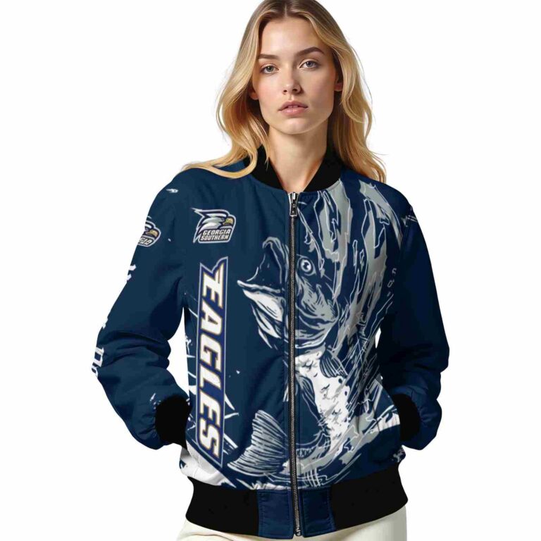 custom georgia southern eagles fishing passion blue white jacket latest model