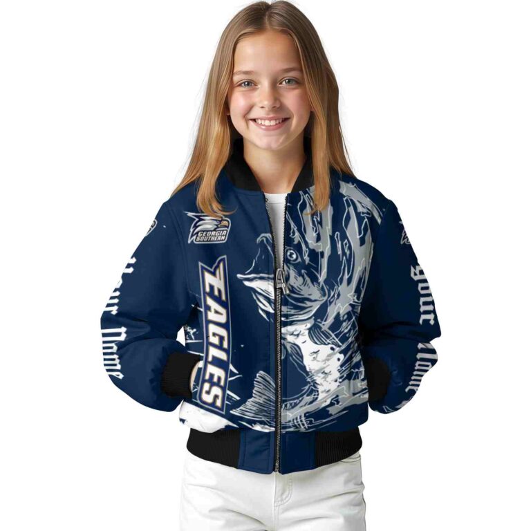 custom georgia southern eagles fishing passion blue white jacket top rated