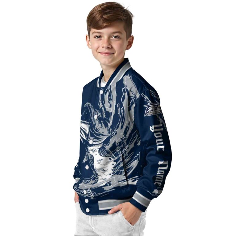 custom georgia southern eagles fishing passion blue white jacket trendy