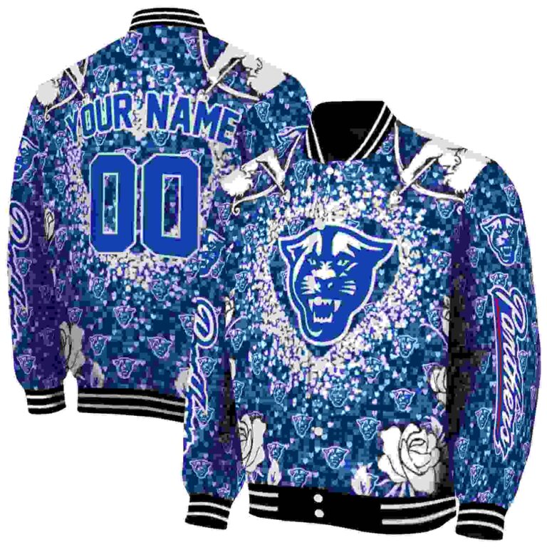 custom georgia state panthers heart explosion blue jacket fashion forward