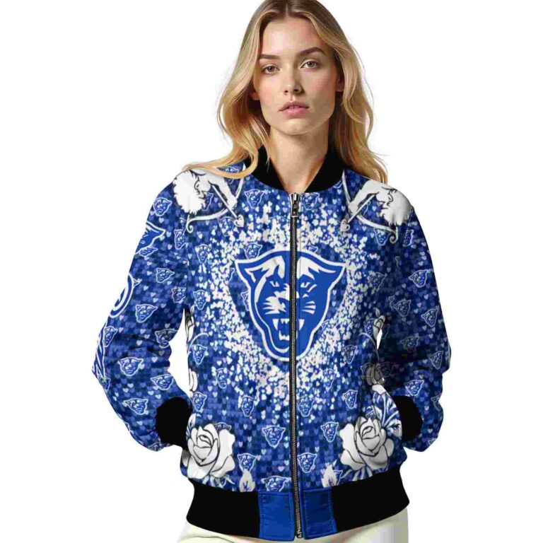 custom georgia state panthers heart explosion blue jacket latest model
