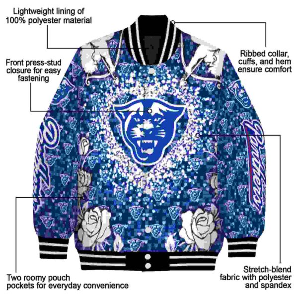 custom georgia state panthers heart explosion blue jacket new arrival
