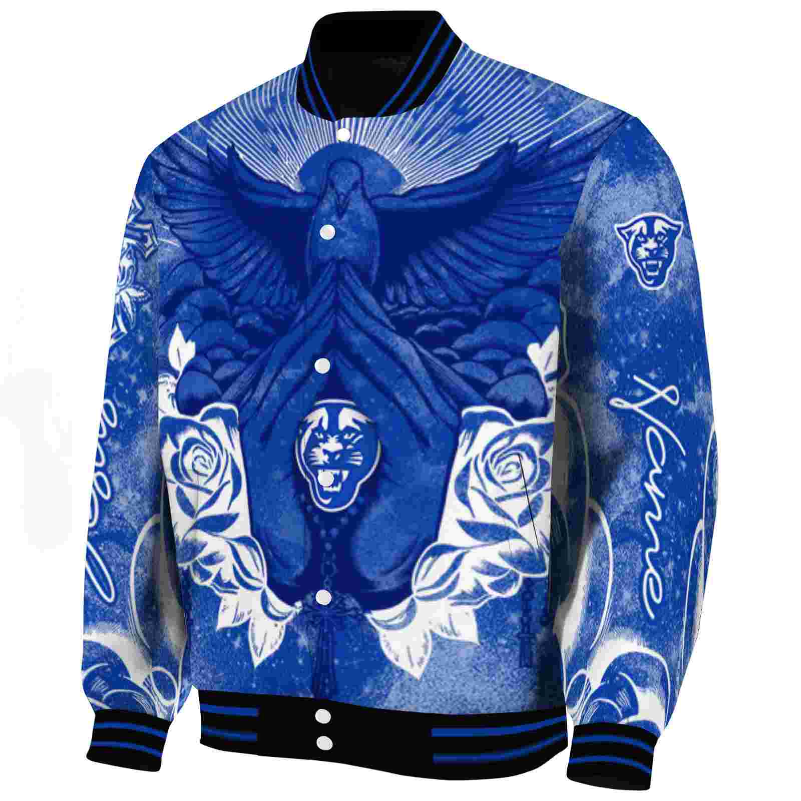 custom georgia state panthers praying hands blue jacket best selling custom georgia state panthers praying hands blue jacket best selling