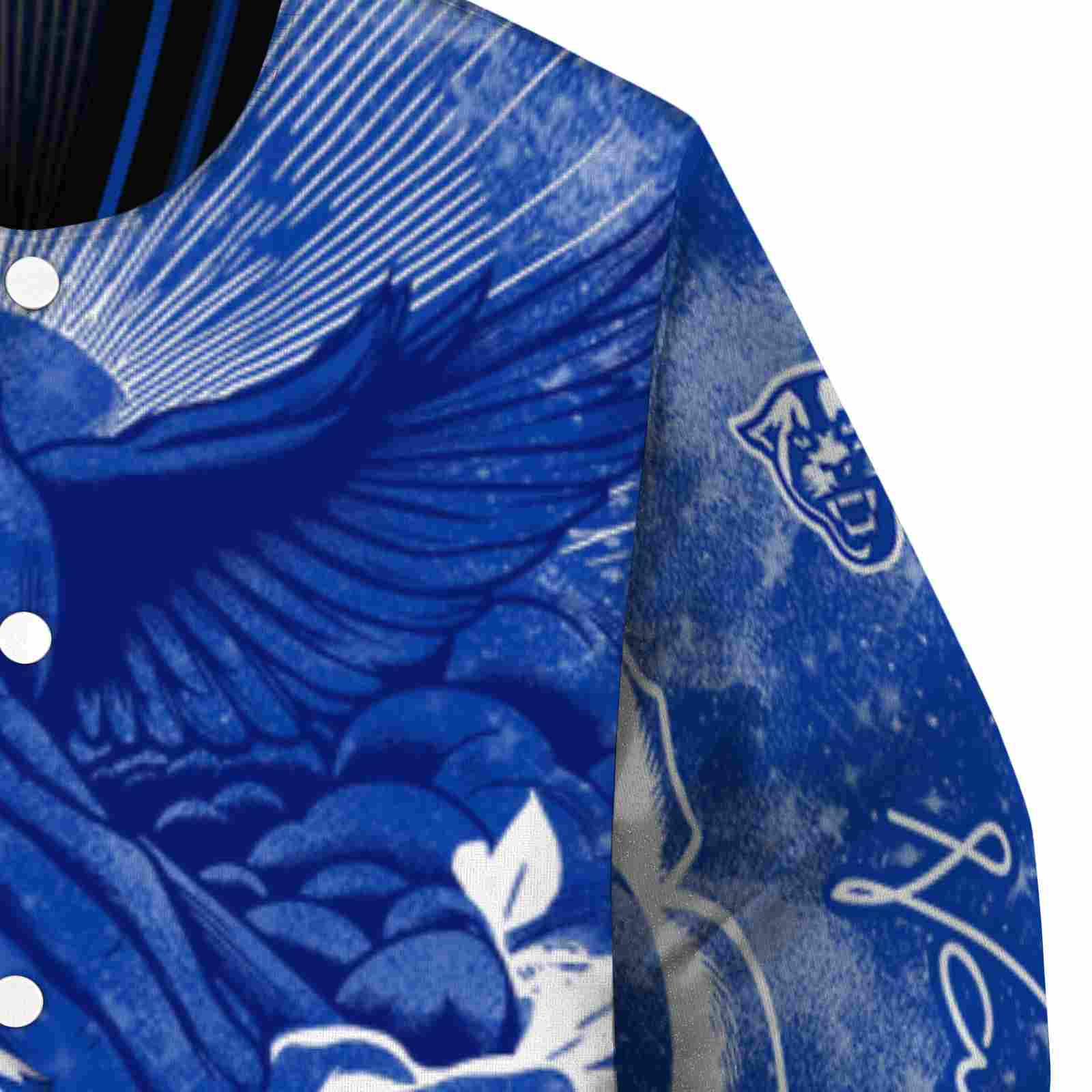 custom georgia state panthers praying hands blue jacket premium grade custom georgia state panthers praying hands blue jacket premium grade