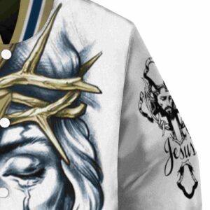 custom georgia tech yellow jackets jesus tears gold white jacket premium grade