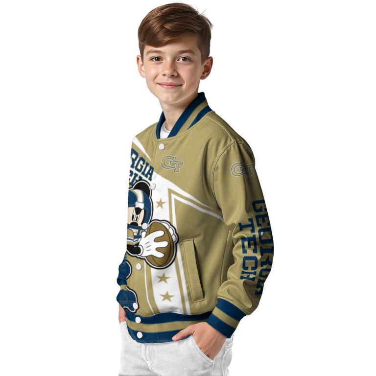 custom georgia tech yellow jackets mickey football gold white jacket trendy