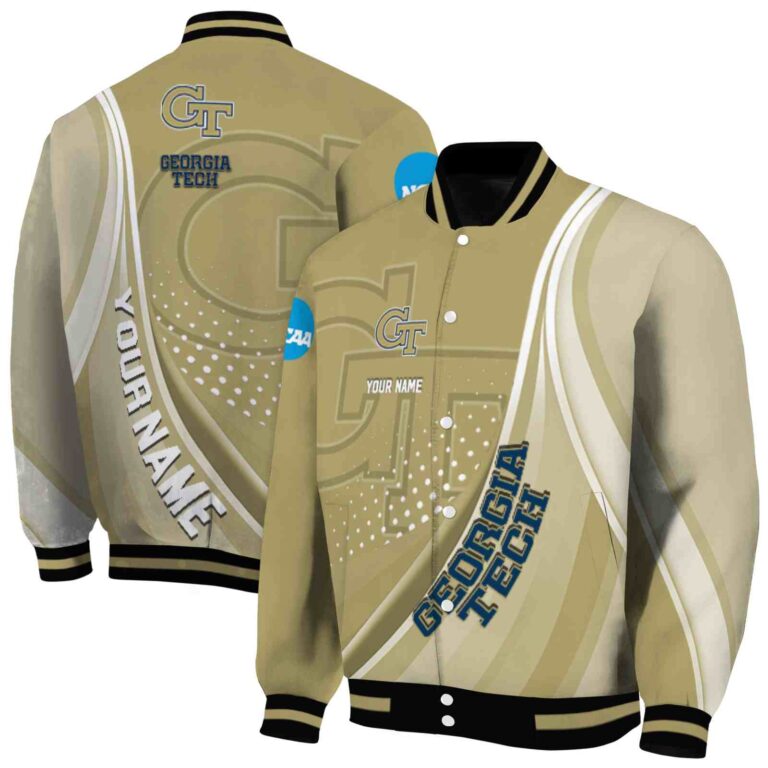 custom georgia tech yellow jackets wave patterns gold jacket fashion forward