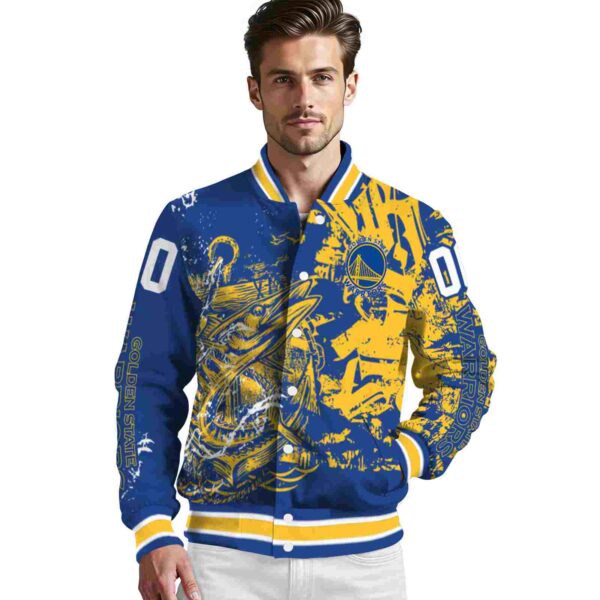 custom golden state warriors fishing art blue jacket high quality