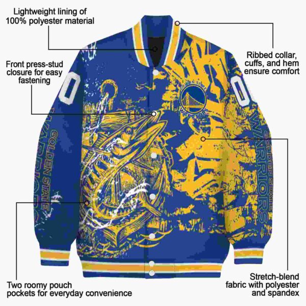 custom golden state warriors fishing art blue jacket new arrival