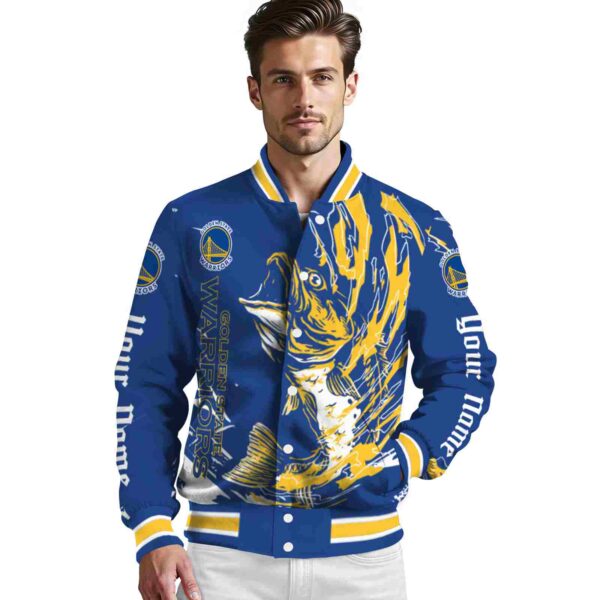 custom golden state warriors fishing passion blue white jacket high quality