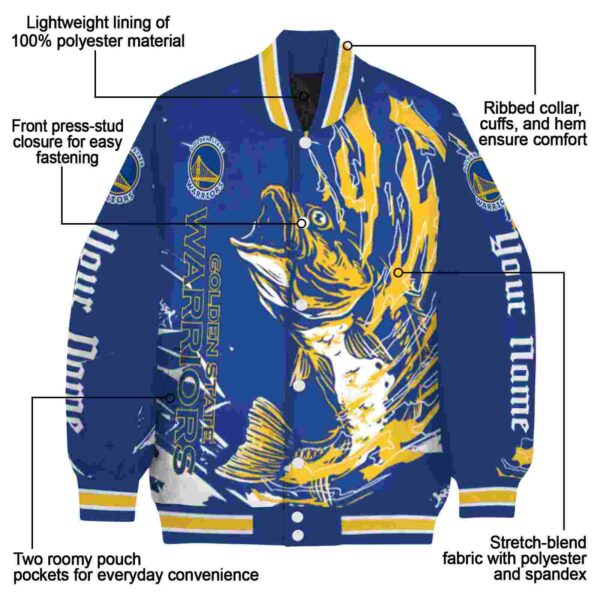 custom golden state warriors fishing passion blue white jacket new arrival