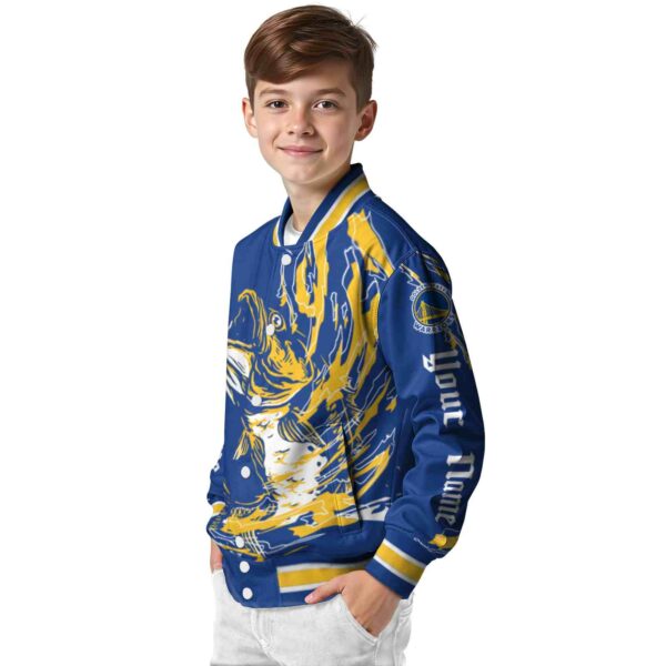 custom golden state warriors fishing passion blue white jacket trendy