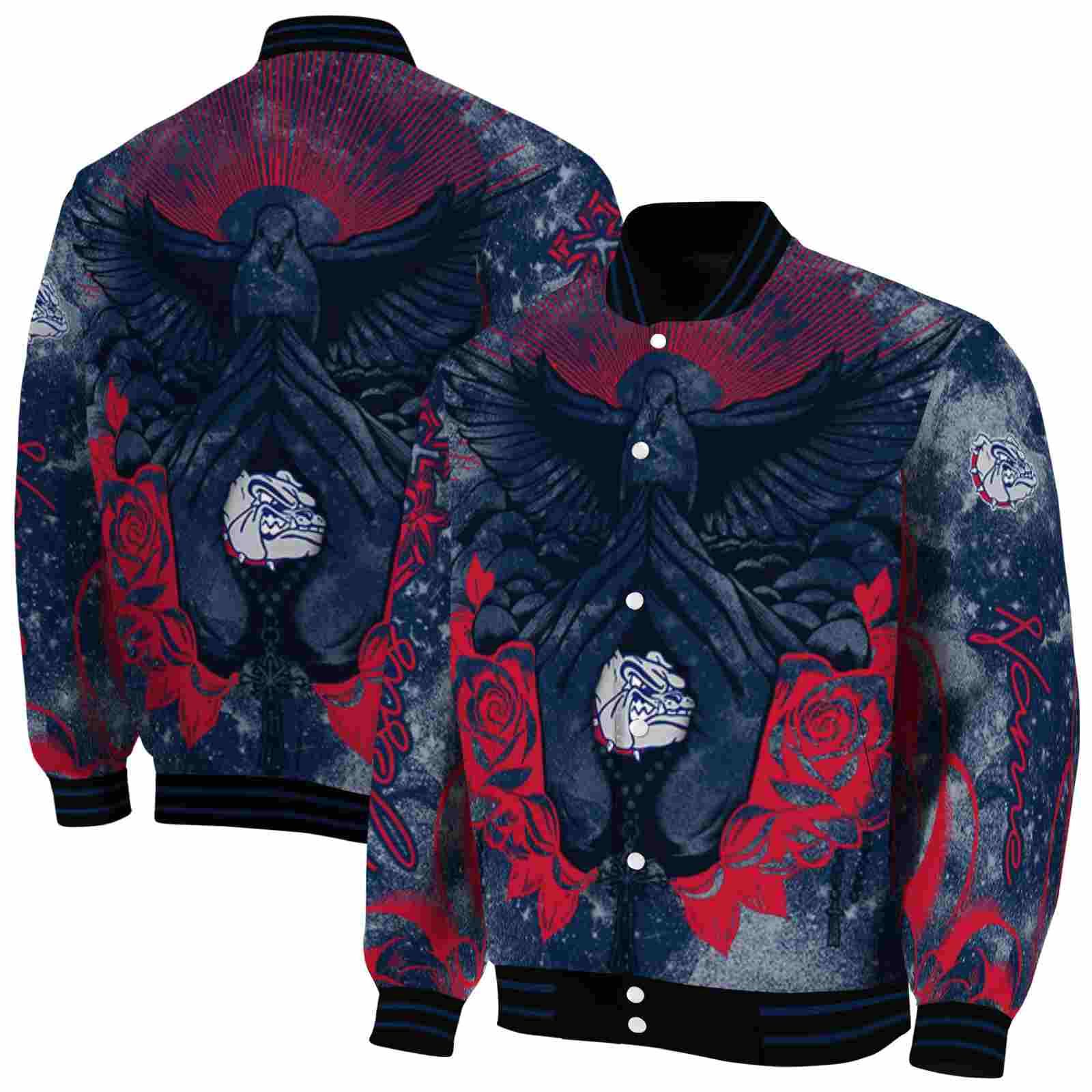 custom gonzaga bulldogs praying hands blue jacket fashion forward custom gonzaga bulldogs praying hands blue jacket fashion forward