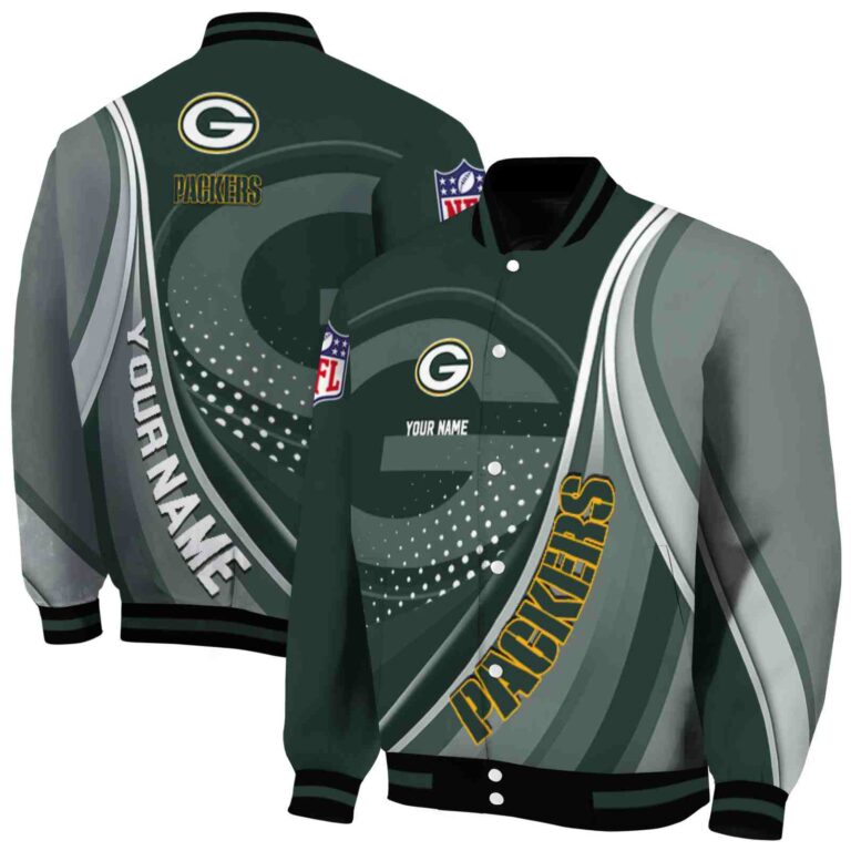 custom green bay packers wave patterns green jacket fashion forward