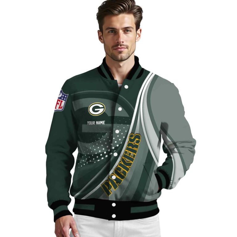 custom green bay packers wave patterns green jacket high quality
