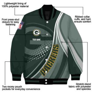 custom green bay packers wave patterns green jacket new arrival