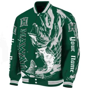 custom hawaii rainbow warriors fishing passion green white jacket best selling
