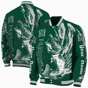 custom hawaii rainbow warriors fishing passion green white jacket fashion forward