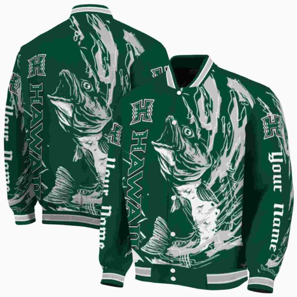 custom hawaii rainbow warriors fishing passion green white jacket fashion forward