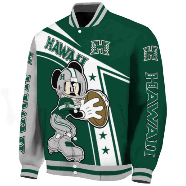 custom hawaii rainbow warriors mickey football green white jacket best selling