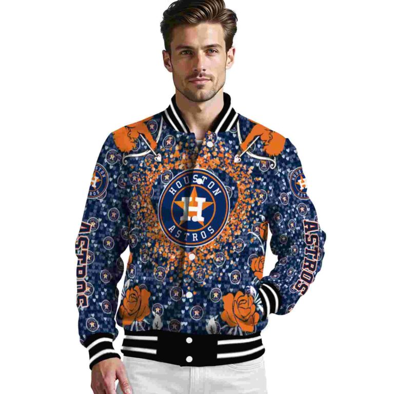 custom houston astros heart explosion blue jacket high quality