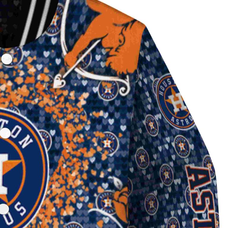 custom houston astros heart explosion blue jacket premium grade
