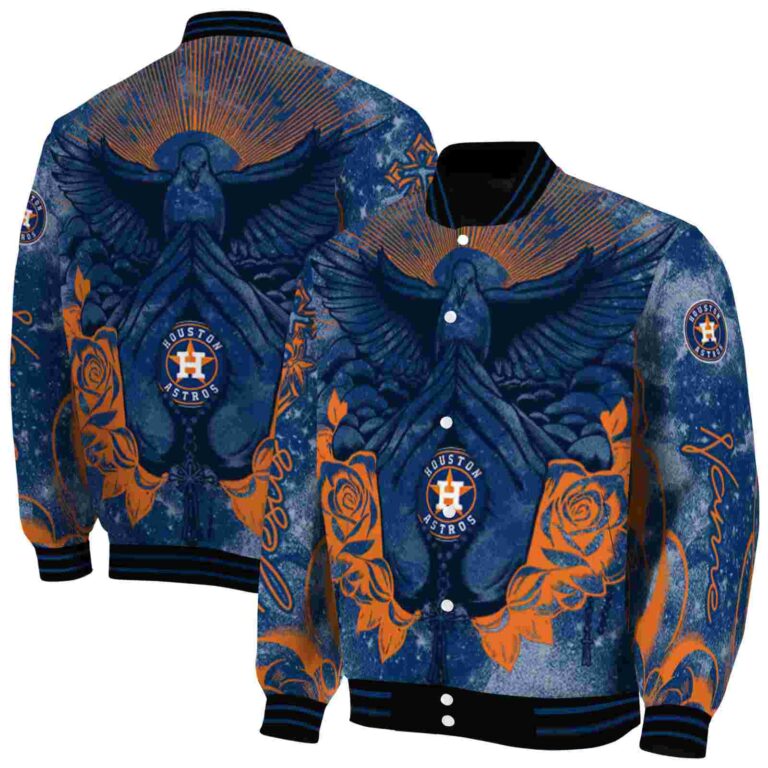 custom houston astros praying hands blue jacket fashion forward
