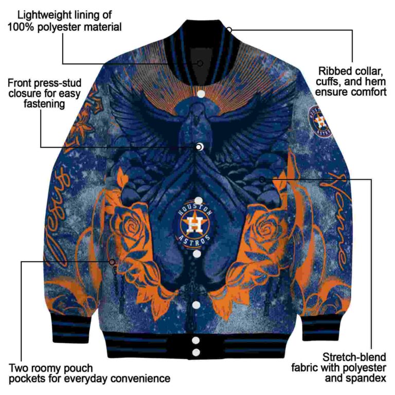 custom houston astros praying hands blue jacket new arrival
