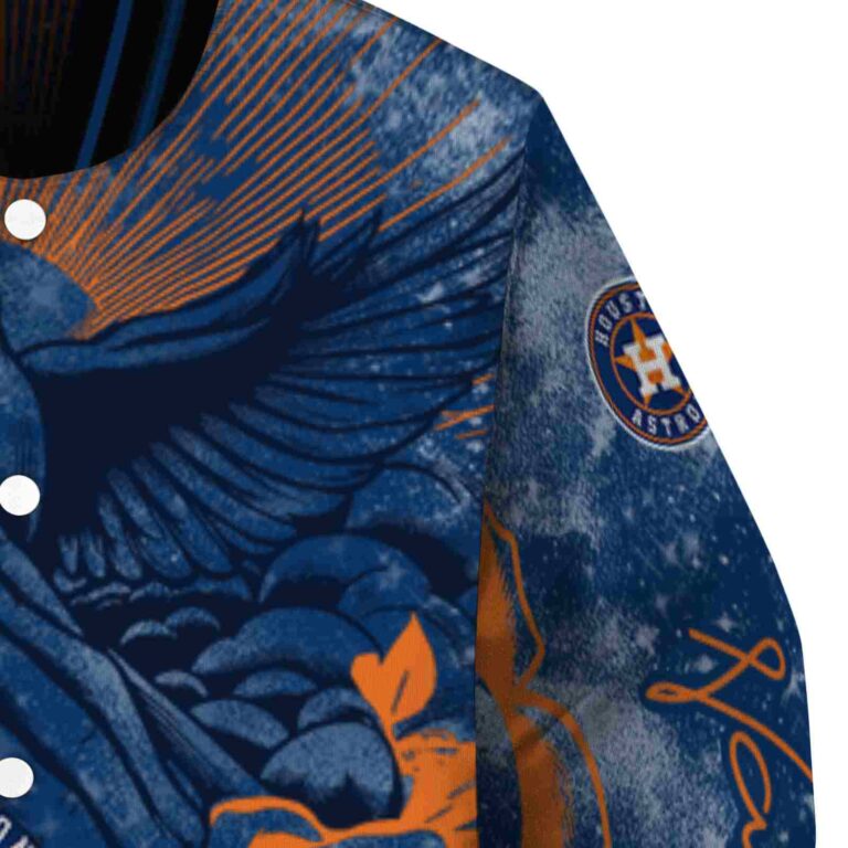 custom houston astros praying hands blue jacket premium grade