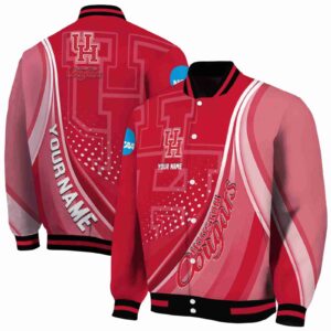 custom houston cougars wave patterns red jacket fashion forward