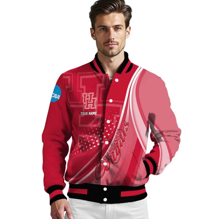 custom houston cougars wave patterns red jacket high quality