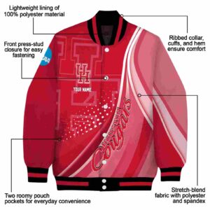 custom houston cougars wave patterns red jacket new arrival