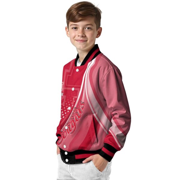 custom houston cougars wave patterns red jacket trendy