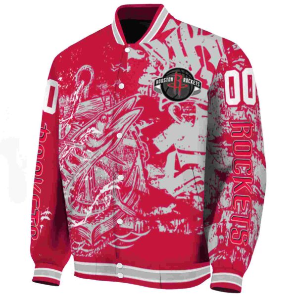 custom houston rockets fishing art red jacket best selling