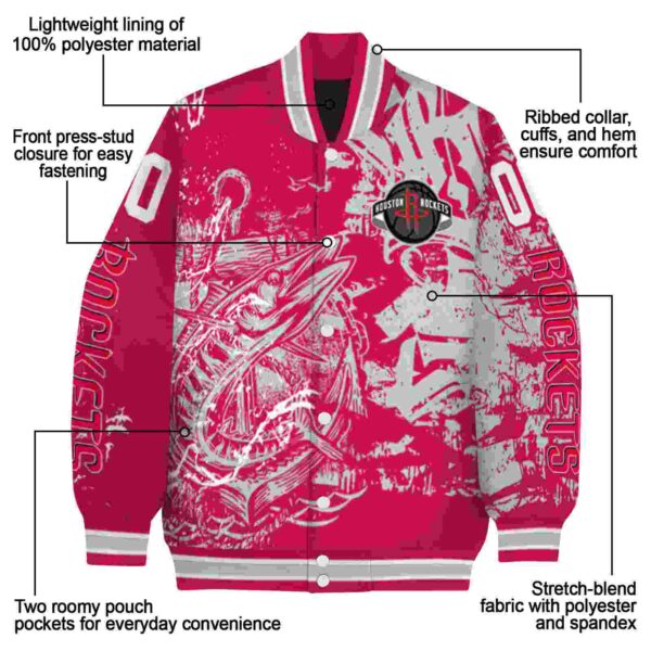 custom houston rockets fishing art red jacket new arrival