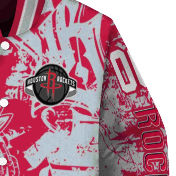 custom houston rockets fishing art red jacket premium grade